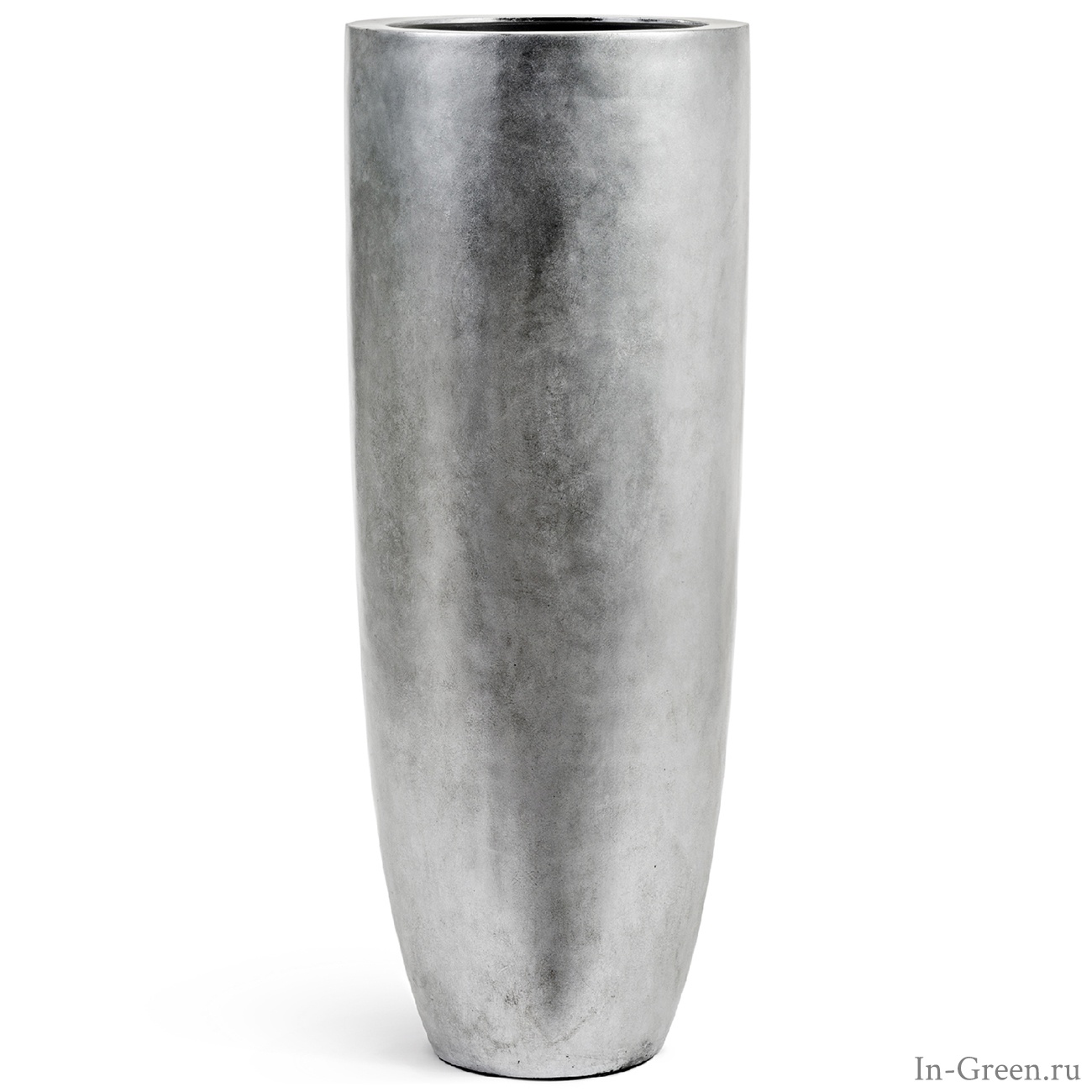 Кашпо Treez Effectory Metal высокий конус, серебро | 46 см